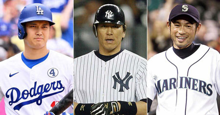 【データで比較】大谷翔平・松井秀喜・イチローの通算本塁打数年別推移