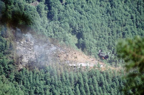 日本航空ジャンボ機墜落事故現場の空撮写真（群馬県…：日航機墜落事故 写真特集：時事ドットコム
